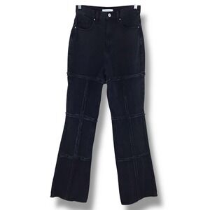 PACSUN Denim High Rise Bootcut Jeans Black Distressed Patchwork‎ 26